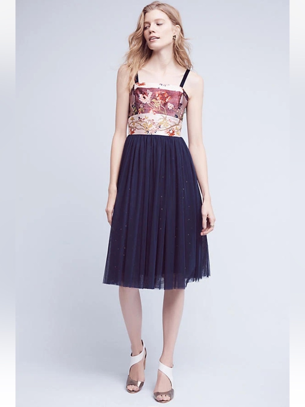 Anthropologie Moulinette Soeurs Tulle Skirted Floral Dress